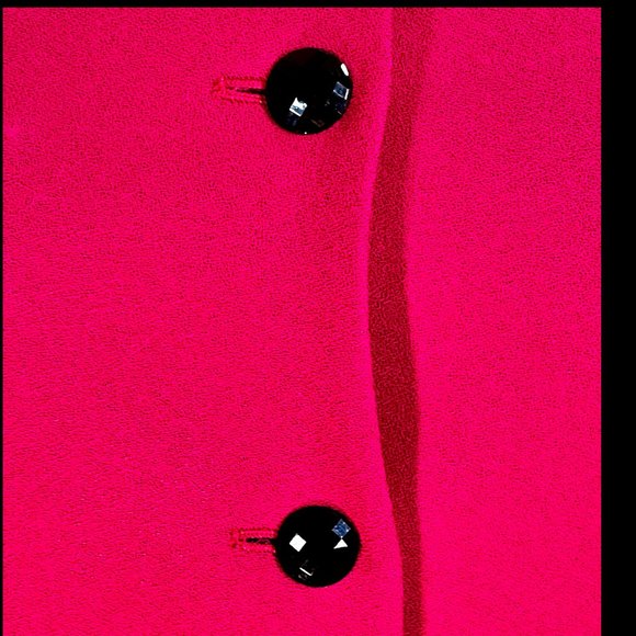 ⭐️HP⭐VTG▪️KASPER▪️Magenta Pink & Black Velvet Bead & Sequin Collar Evening Dress - Picture 4 of 7